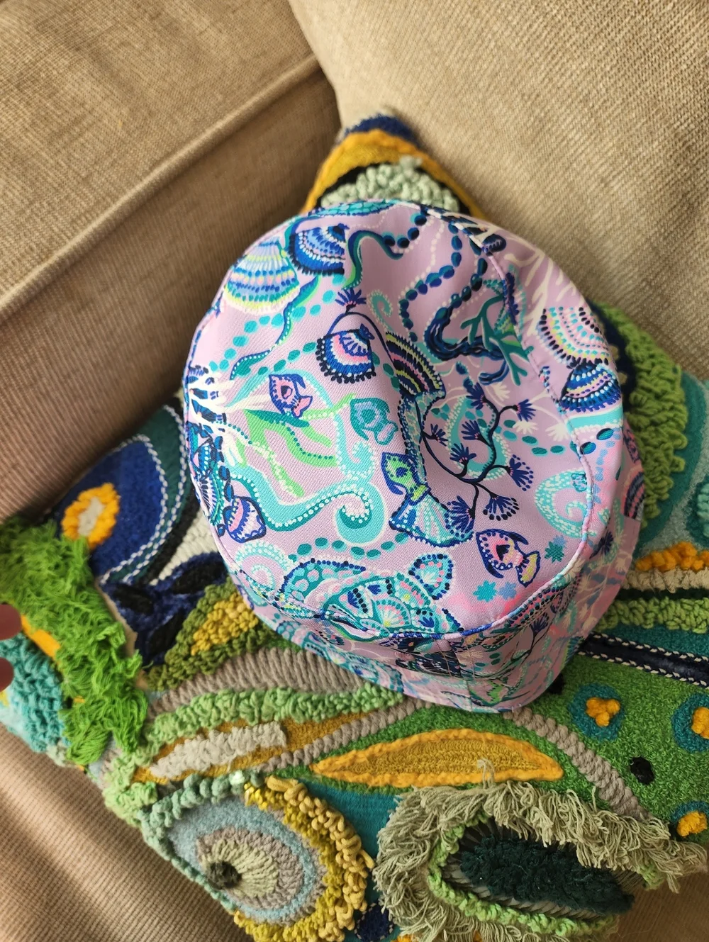 Lilly Pulitzer Pink Paisley Print Bucket Hat